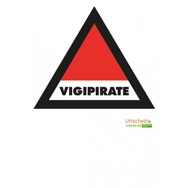 Autocollant vinyl - Signalétique Vigipirate - L.200 x H.200 mm - Autocollant Vinyl Waterproof